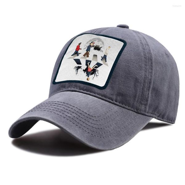 Top kapaklar baş aşağı çizgi film baskısı beyzbol açık pamuklu snapback şapka hip hop unisex binicilik şapkalar nefes alabilir yaz kapağı