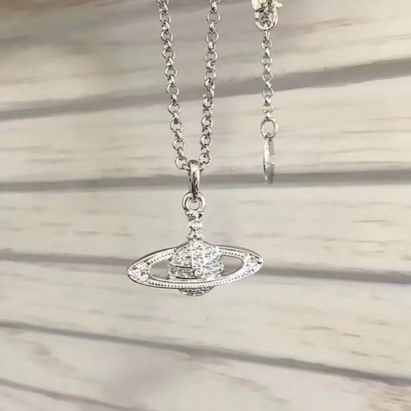 Colares de pingente colares de contas colares de contas Saturno colar curvo pérolas diamante tênis colar mulher correntes de prata estilo vintage na moda 2024