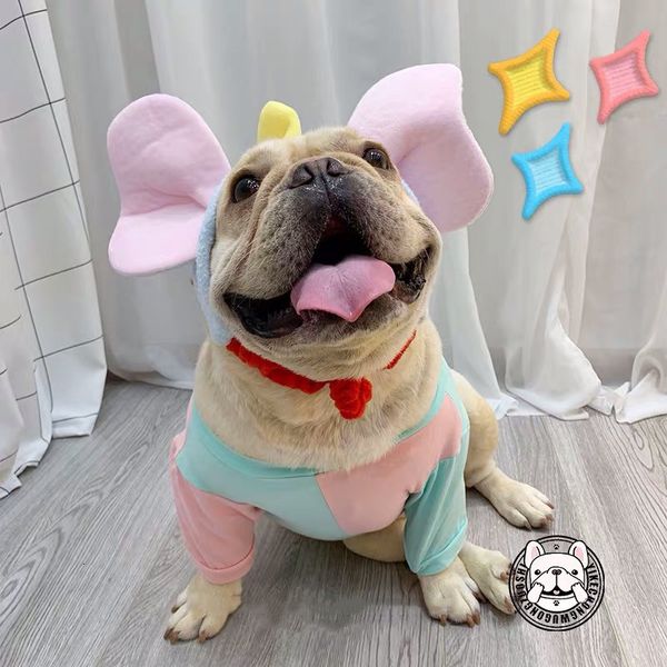 Hundebekleidung Französische Bulldogge Big Ear Elephant Hut Haustier Hund Transformation Cap Kopfbedeckung Kostüm Halloween Hunde Cosplay Party Mops Teddy YFC01 230617