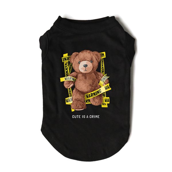 Vestuário para cães Fashion Singlet Cute Is Crime Summer Designer Ins Small Medium Puppy Chihuahua Yorkie Frenchie Clothes Pet T-shirt Colete 230619