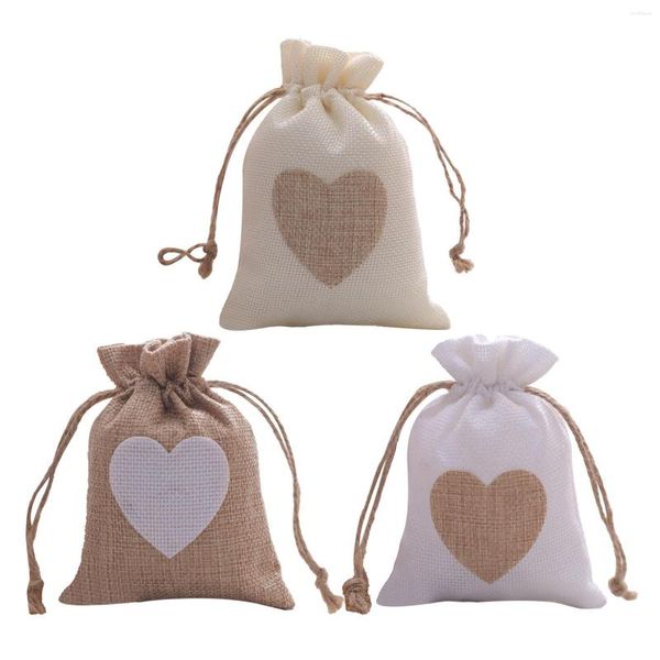 Confezione regalo 10 pezzi sacchetto di cotone con coulisse panno di tè di riso tela fine piccola confezione caramelle nuziali