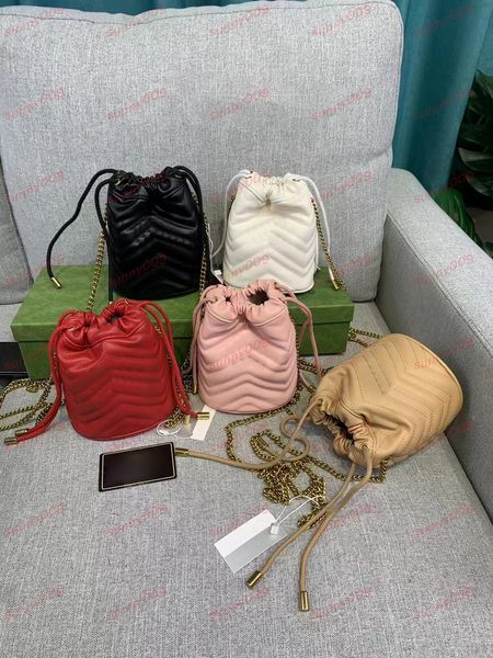 5 cores Mini bolsa de ombro de caçamba Bolsas de luxo Bolsas Crossbody Bag Lady Lady Back Pack Designer Abertura e Fechamento Telescópico