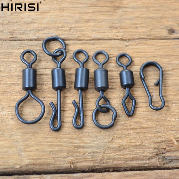 Acessórios de pesca Hirisi 150 peças Carp Fishing Swivels and Snaps In Box Quick Change Rig Terminal Tackle Fishing Accessories XP-200 230619