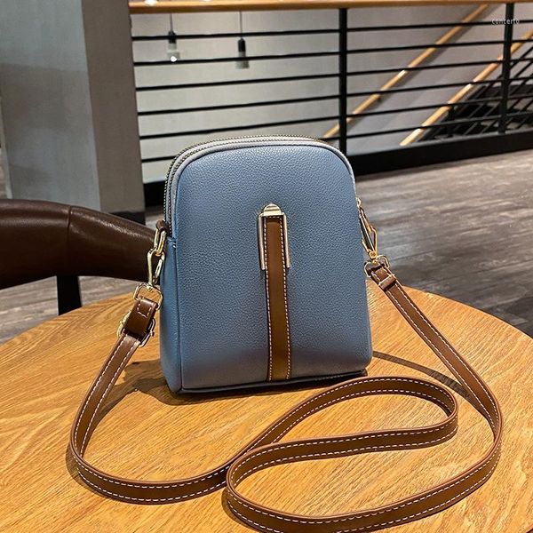 Umhängetaschen Tasche Frauen Mode Farbe Kontrast Casual Sommer Handy Licht Doppelschicht Vertikal