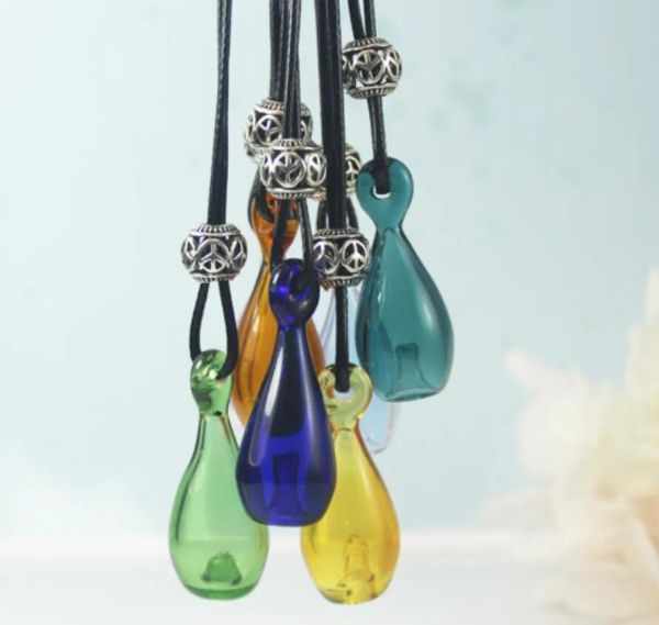 Новая мода эфирное масло ожерелье Стеклянное масло бутылка аромат подвесной ожерелья для воды капли духи бутылки Ожерелья оптом