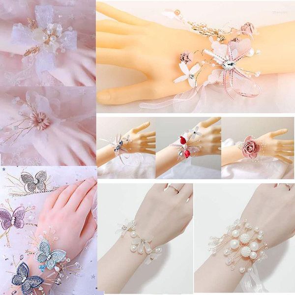 Pulseira Lolita Pulseira Flores Borboleta Laço Charme Masculino Feminino Braceletes Envoltório Casamento Feminino