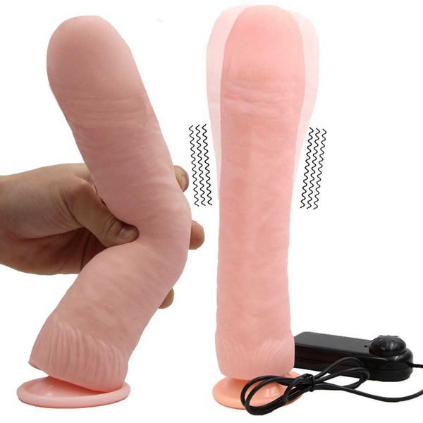 Vibratori Soft Big Dildo Pene flessibile in silicone Dildo enormi Mini vibratore a pallottola Giocattoli adulti del sesso per donne mature 1120