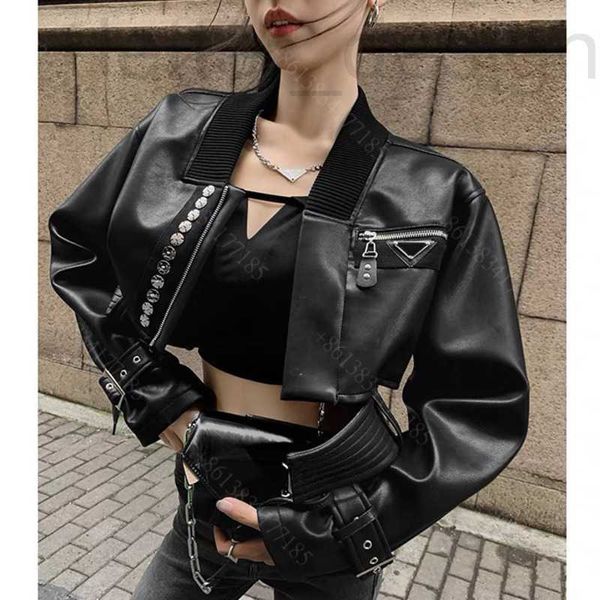 Женские куртки дизайнерские моды Женские женские мотоциклевые кожа