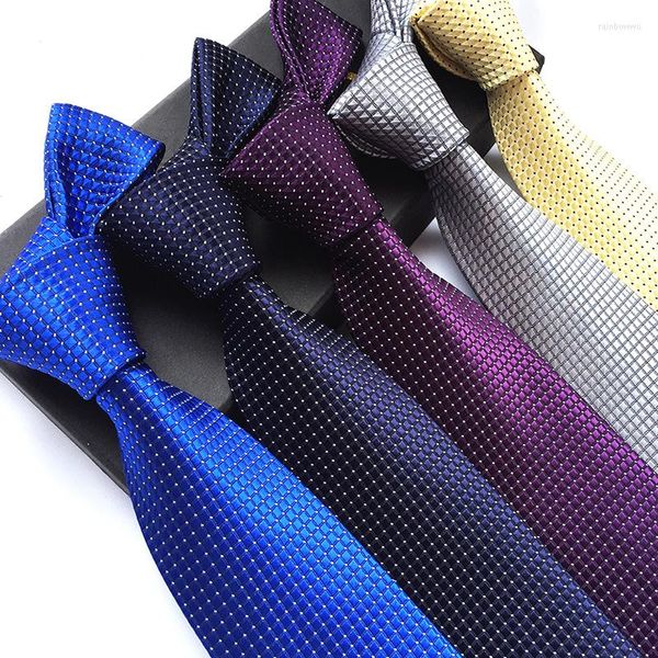 Fliege 2023 Design Herren Mode Punkte Gitter Blaue Krawatte für Bussiness Party Bräutigam Hochzeit Anzug Zubehör