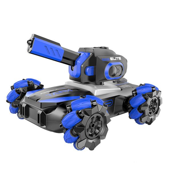 Tanque de batalha de gota de água em spray atomizado Lançamento contínuo Carro RC Rotação de 360 graus Luz de condução Stunt Controle remoto Buggy Toy