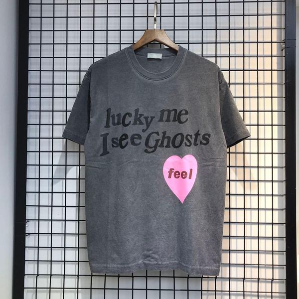 T-shirt da uomo T-shirt da uomo da donna Lucky me vedo ghost Feel T-shirt West Kids see ghost camp flog 2008 Tee Vintage High QUALity Tops 230619