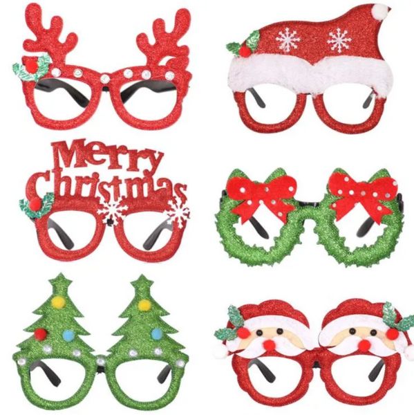 Óculos de Natal Papai Noel Óculos de Árvore de Natal Prop Photo Prop Suprimentos para Decoração de Festa 40 Designs Opcional E0619