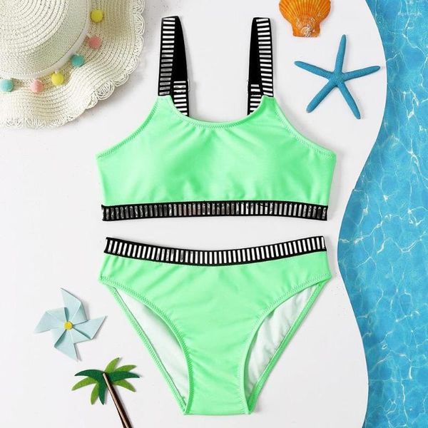 Женские купальники Девочка для девчонки Trip Trim Bikini Swimsuit Kids Beach Sport Два пляжа Детская детская 7-14 лет.