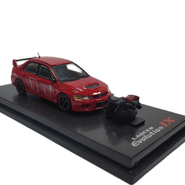 Diecast Model Car 164 Scale Diecast Collector's Model per Mitsubishi Lancer EVO IX E9 Engine Veicoli classici Modello di auto Collezione di giocattoli Decorazione 230617