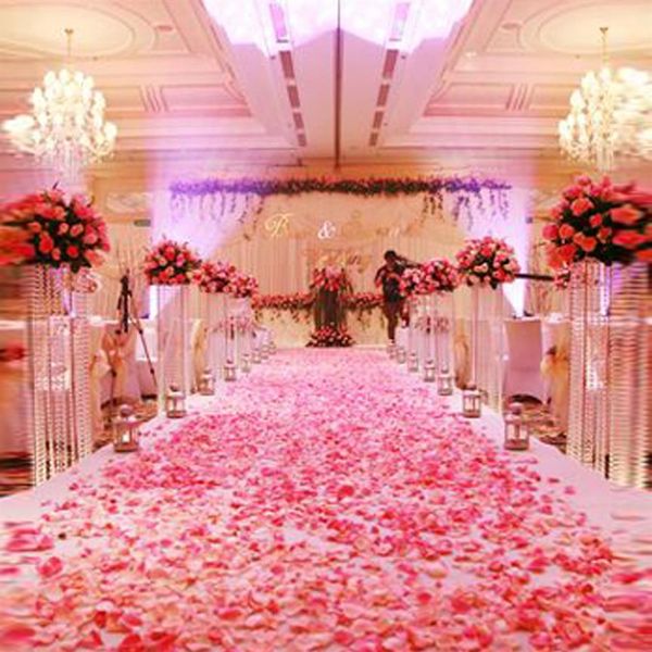 1000 pezzi di fiori artificiali in poliestere moda per decorazioni di nozze romantiche coriandoli di petali di rosa di seta nuova venuta colorata245s