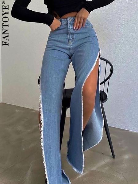 Pantaloncini da donna Fantoye Sexy Fessura laterale Scava fuori Jeans donna Nero Vita alta Bottone in metallo Donna Estate Slim Spicy Girl Streetwear 2023 230619