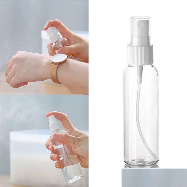 Verpackungsflaschen DIY Leere transparente Kunststoff-Sprühflasche Zerstäuberpumpen für ätherische Öle Reisen pro BK Tragbares Make-up-Werkzeug 15 ml Dhjn6