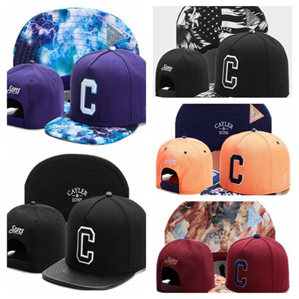 Cayler Sons C Письмо Snapback Шляпы Звездное небо Кожа Флаг США Цветочные поля Уличные бейсболки Bone Gorras Hombre Fashion Chapeu