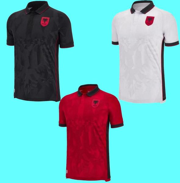 2023 2024 Jerseys de futebol da Albânia Casa Red Away White Terceiro Preto 23/24 Kristjan Marash Kumbulla Myrto Uzuni Nedim Bajrami Men camisas de futebol