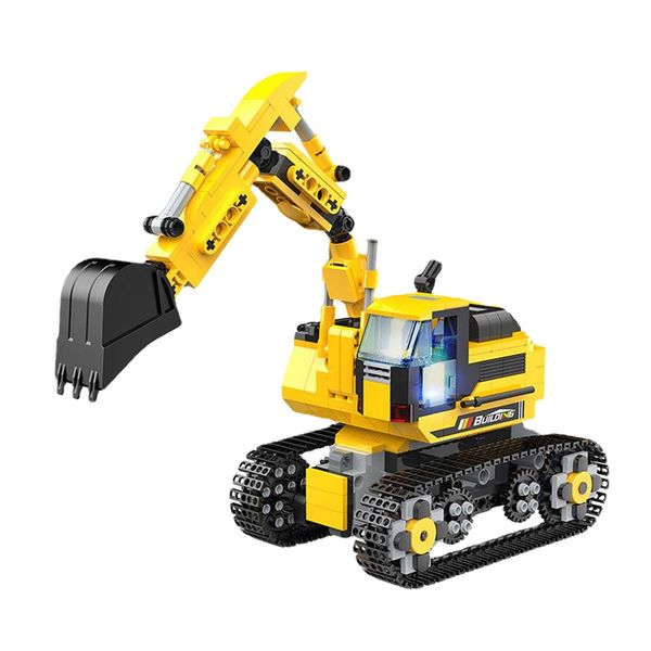 RC kazı makineleri oyuncakları programlanabilir monte edilmiş uzaktan kumanda yapı taşları kamyon mühendislik aracı araba çocuk hediyesi