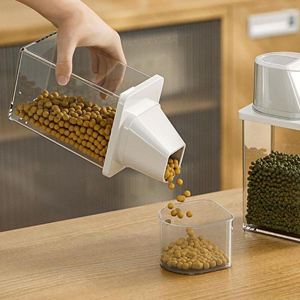Bottiglie di stoccaggio Dispenser per cereali ermetico piccolo con coperchi Contenitori per alimenti secchi da cucina Bidone per cereali Vaso sigillato Contenitore di plastica Wwo66