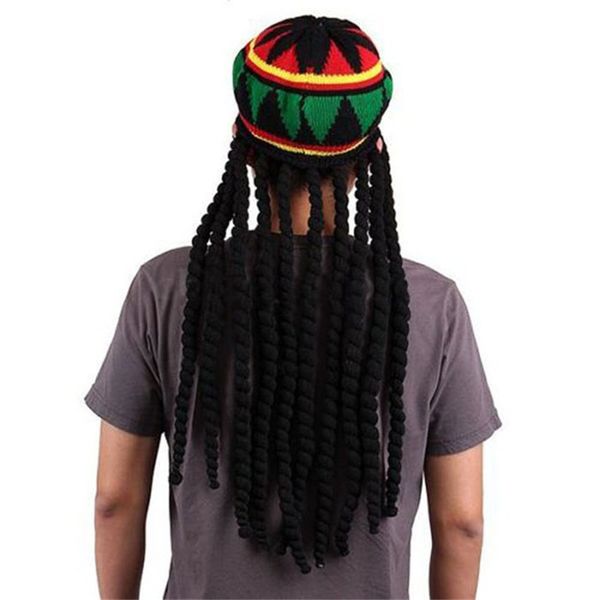 BeanieSkull Caps Uomo Donna Jamican Rasta Hat Dreadlocks Parrucca Bob Caribbean Fancy Dress Prop Unisex Beanie Hat 230617