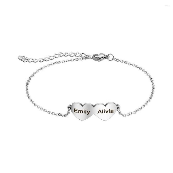 Anhänger Halsketten DIY Name Herz Armband Handgemachte Link Kette Armbänder Armreif Schmuck Geschenk für Familie YP8478