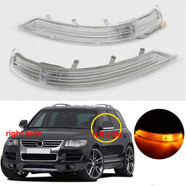 Para volkswagen vw touareg 2008 2009 2010 acessórios do carro retrovisor espelho lateral virar sinal led luz lâmpada capa sombra