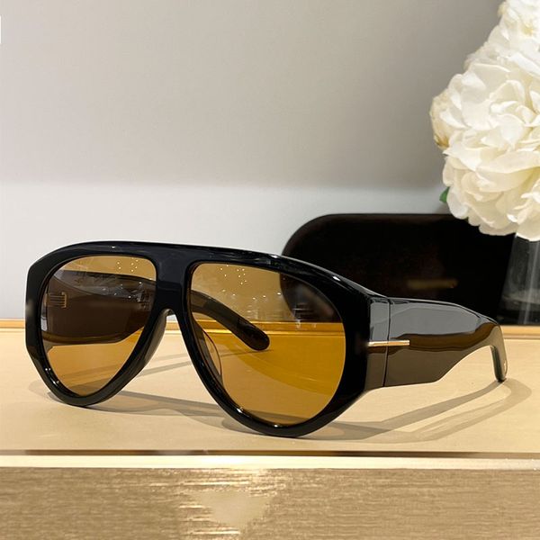 Designer óculos de sol Homem Brand Tom Chunky Plate Frame FT1044 Glasses de grandes dimensões Moda Ford Óculos de sol para mulheres Black Sport Black Styles 7392