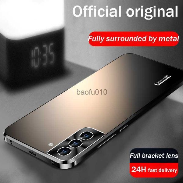 2023 neue Metall Shell Für Samsung Galaxy S23 S22 S21 ultra Telefon Fall Gebaut in Objektiv schutz titan legierung handys coverL230619