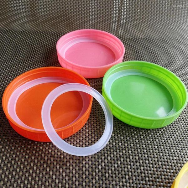 Bottiglie di stoccaggio 10PCS Riutilizzabile Guarnizione in silicone Guarnizioni per coperchi in plastica Per O-ring a prova di perdite Mason Jar Sostituzione 70/86mm