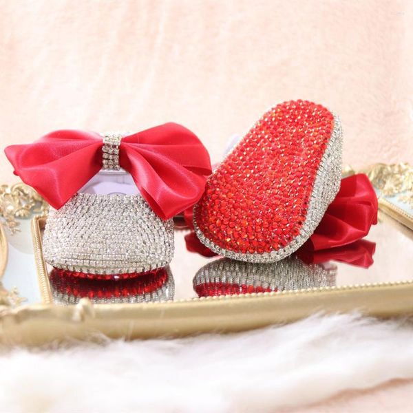 First Walkers Dollbling Schmuck Strass Festliche Baby Mädchen Bling Rote Unterseite Kinder Ziemlich Lässige Prewalker Weiche Sohle Niedliche Form Schuhe