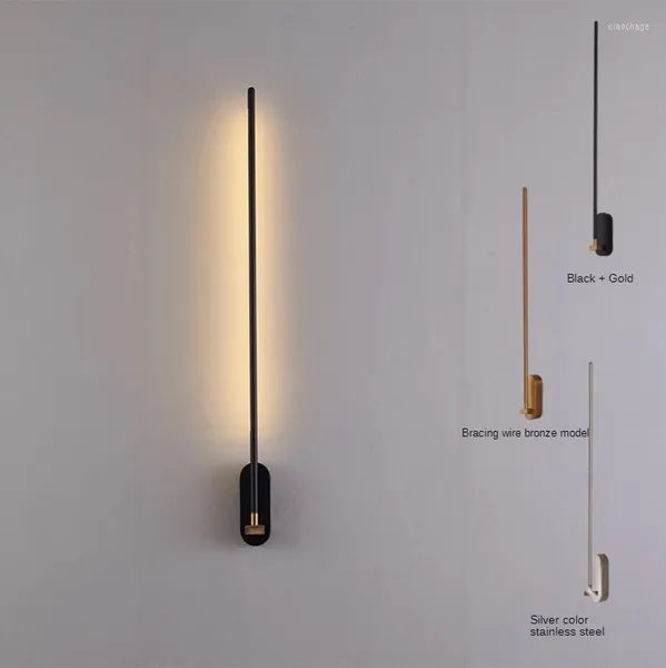 Lampada da parete Nodic Long Strip Lampade Modern Simple Living Room TV Background Home Decor Light Creative Aisle Stair