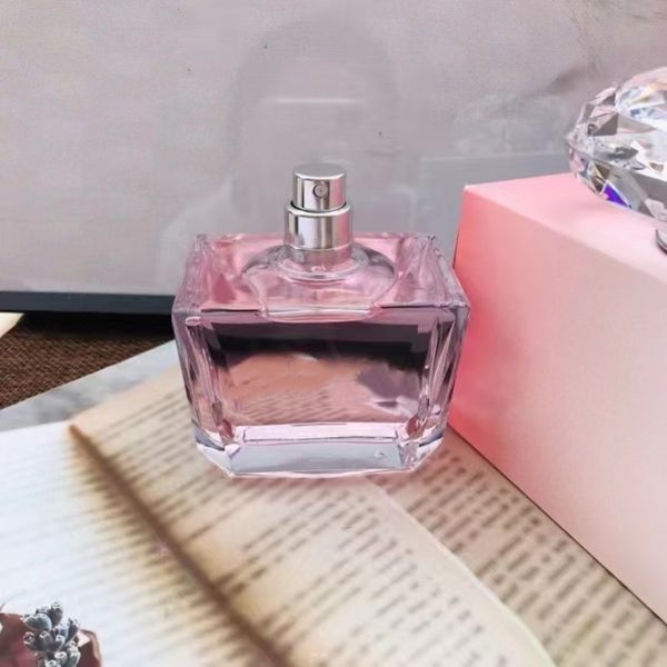 Роскошный дизайнерский элегантный аромат 90 мл, женские духи с кристально-розовым и черным бриллиантом, стойкий цветочно-фруктовый аромат