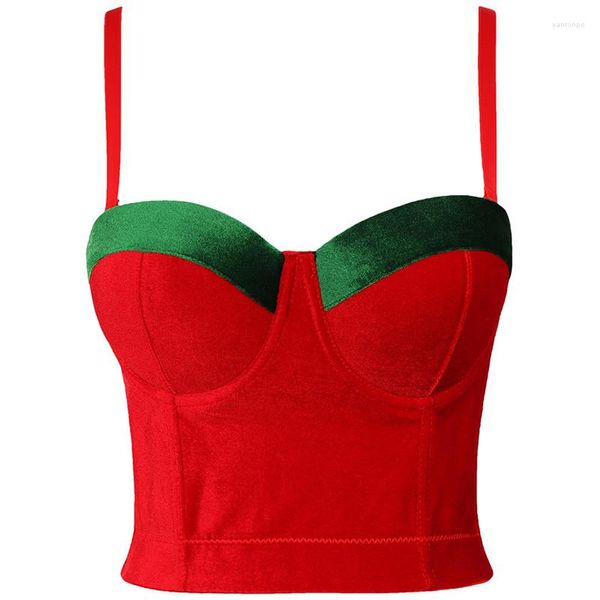 Serbatoi da donna Corsetto in velluto Costume da festa Uniforme Donna Top Crop Bustier Reggiseno gotico Corpetto push-up Lingerie sexy Corsetto Cluewear Sottoseno