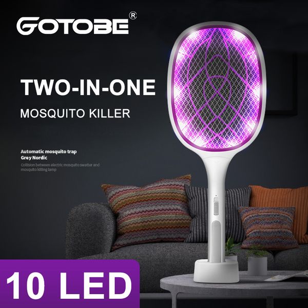 Other Home Garden TwoinOne 10 LED Trap Mosquito Killer Lamp 3000V Electric Bug Zapper USB Rechargeable Summer Fly Swatter Flies Insect vbndz 230619