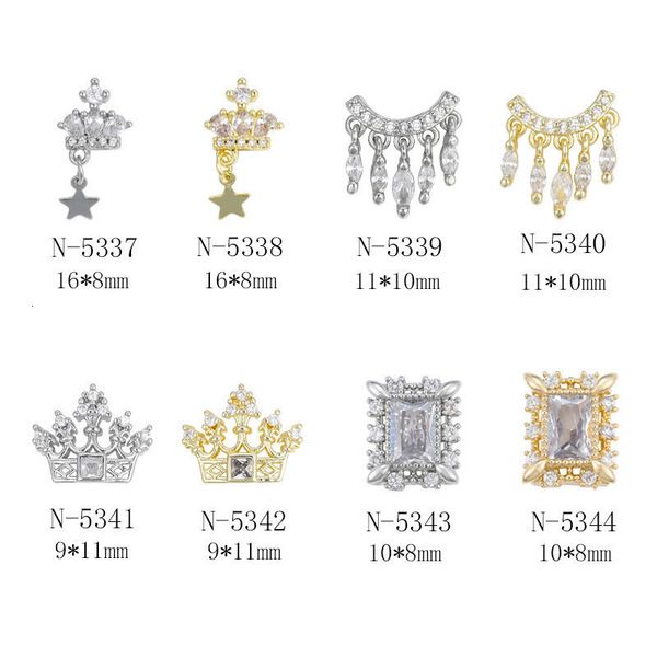 Nail Art Dekorationen 10 Stück Imperial Royal Crown Zirkon Kristalle Strass Nail Art Teile Maniküre Dekorationen Nägel Zubehör Charms Supplies 230619