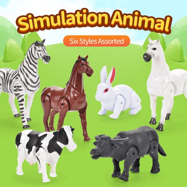 Animais de Pelúcia Recheados Simulação Operada por Bateria Animais de Gado Coelho Zebra Cavalo Leite Vaca Gado Menino Gril Brinquedo de Aniversário Presente 230617