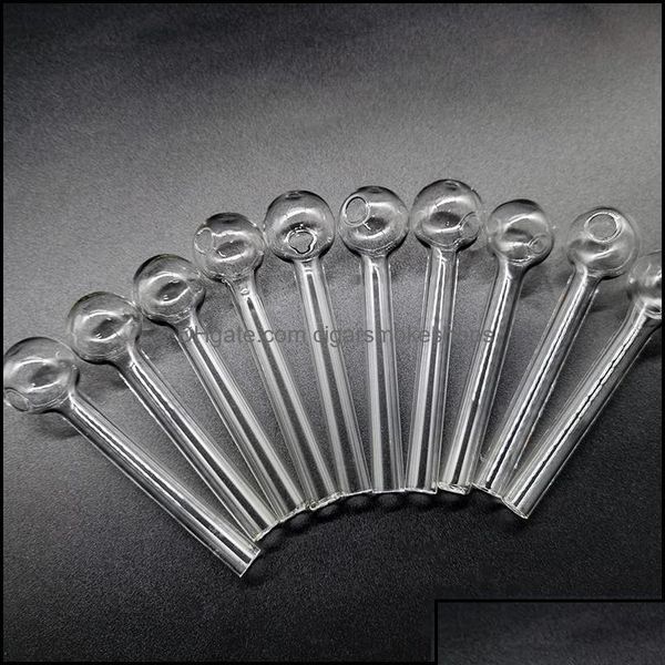 Tuyaux De Fumer Bong En Verre Pyrex Tuyau De Brûleur À Huile 4 Pouces De Longueur Tube Transparent Transparent Ongles Conseils Chanson Outil Eau Cigarsmokeshops Drop De Dhrg9