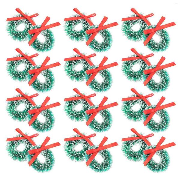Fiori decorativi 24 pezzi Ghirlanda natalizia da appendere Mini decorazione Candele Regali Accessori Ghirlanda Sisal Decorazioni per feste in seta per interni