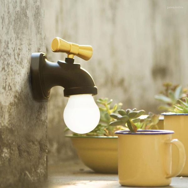 Wandleuchte, aufladbare Wasserhahnleuchte, Außenbeleuchtung, USB, wasserdicht, für Badezimmer, Gartenleuchten, LED, Mini-Wandleuchte, PC