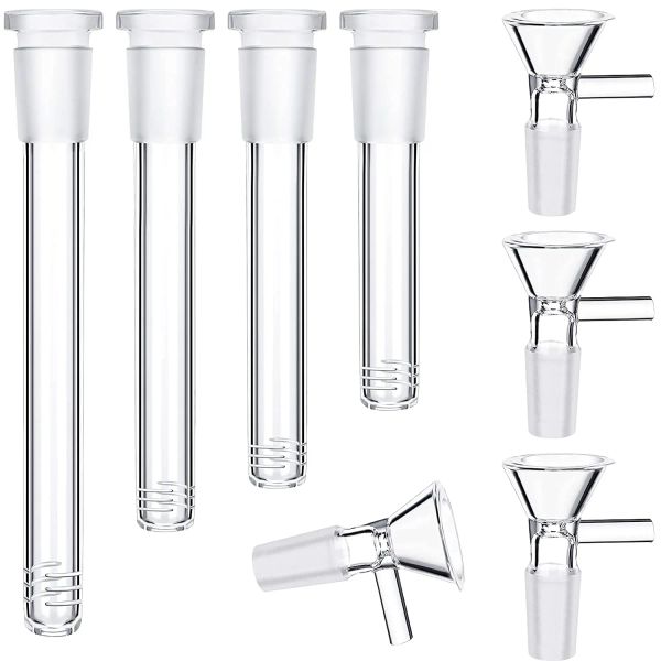 Glasbong-Downstem-Diffusor mit 14-mm-Außenkopf Hochwertige Rohre Down-Stem 19 mm auf 14 mm klares Adapterrohr für Rauchwasserpfeife