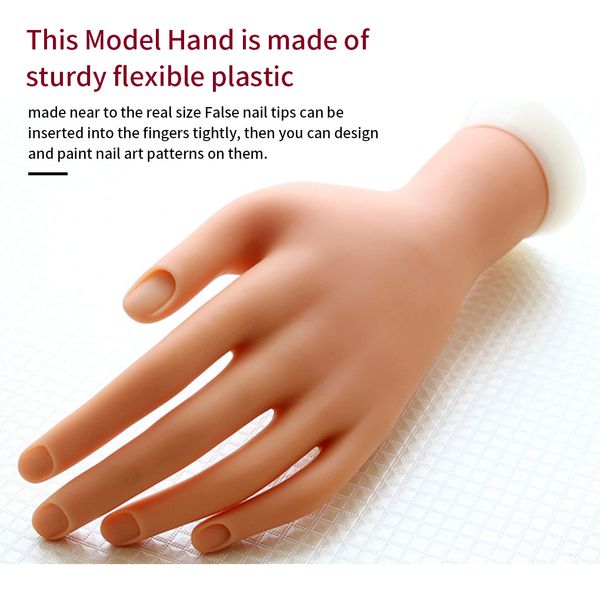 Modelo de exibição de prática de unhas de plástico para mãos Modelo de prática de arte de unhas Manicure Mão artificial Design de salão de unhas Parte do corpo falso 230619