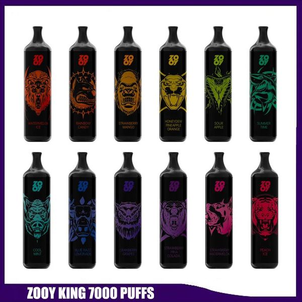 Zooy King 7000 Puffs E sigaretta Spasso di vapori usa e getta 9000 Recargebale vapers VAPER PULTRIGGIO PUFTRIGGIO PUFBARS RANDM TORNADO VAPORIZZARE CRIDULO 0% 2% 5% IGET