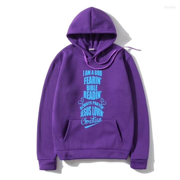 Herren Hoodies Oberbekleidung Sweatshir Hoody JESUS LOVING Hoodys Herren Schwarzer Kapuzenpullover Blauer Buchstabe Bedruckt Christlicher Baumwollstoff Fleece Lustig