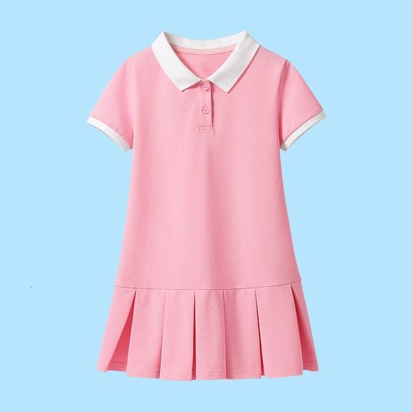 Abiti da ragazza Summer Girls 'Uniform Pique Polo Dress Abiti casual da ragazza Abiti da uniforme scolastica per ragazze Maglioni Ruffle Pique Polo Dress 230617