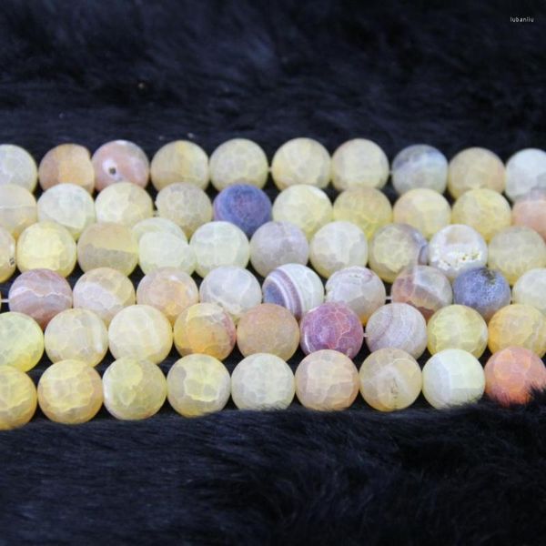 Цепи мечты желтый огонь дракон вен Ожерелье DIY Beads Nature Frost Gems камень 8 -миллиметровые чары выбор подарки