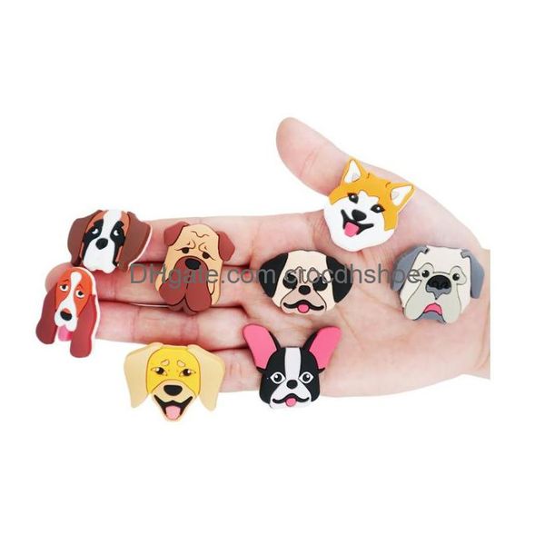 Schuhteile Zubehör PVC Charms Clog Schnallen Jibz für Cartoon Hund Haustiere Charm Garten Schuhe Schnalle Geburtstagsgeschenke Junge Haustier Hunde Fav Dhaye