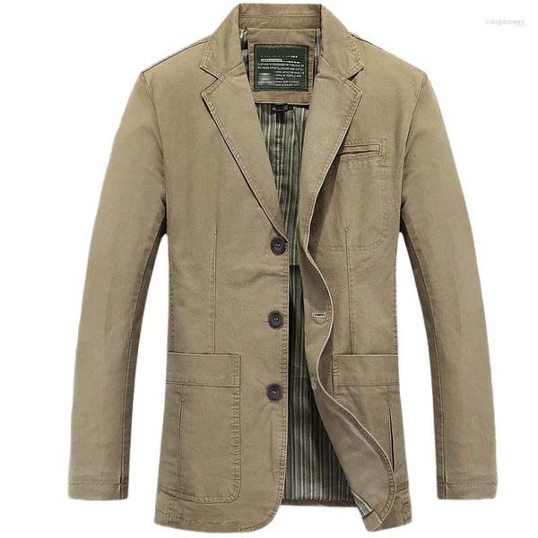 Herrenanzüge Herrenmode Herren Blazer Jacke Baumwollmantel Lässig Militärstil Marke Mann Kleidung Plus Größe M-4XL