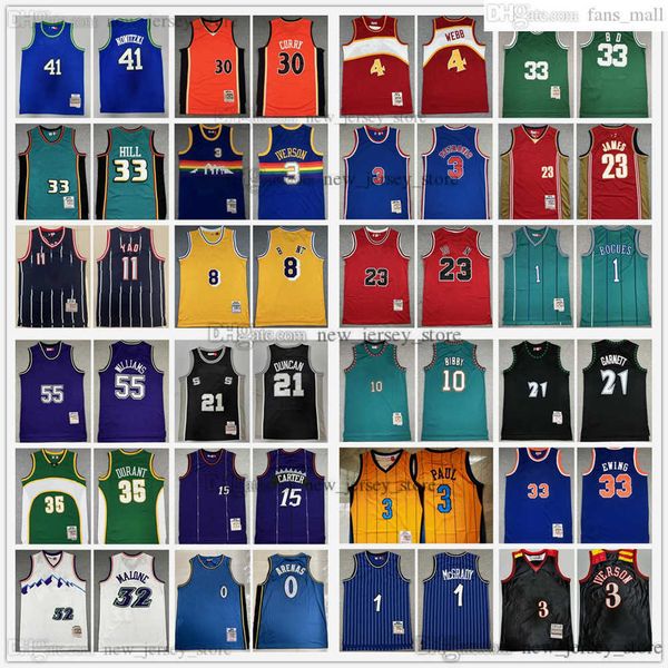 Mitchell e Ness 2012-13 Basket Carmelo Anthony Maglia Dikembe Mutombo Allen Iverson Scottie Pippen Derrick Rose Larry Johnson Tyrone